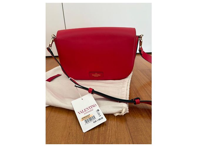Valentino Garavani Borsa a spalla VLogo Pelle Rossa Rosso - vista 4