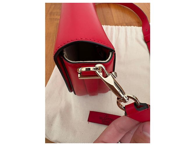 Valentino Garavani Borsa a spalla VLogo Pelle Rossa Rosso - vista 7