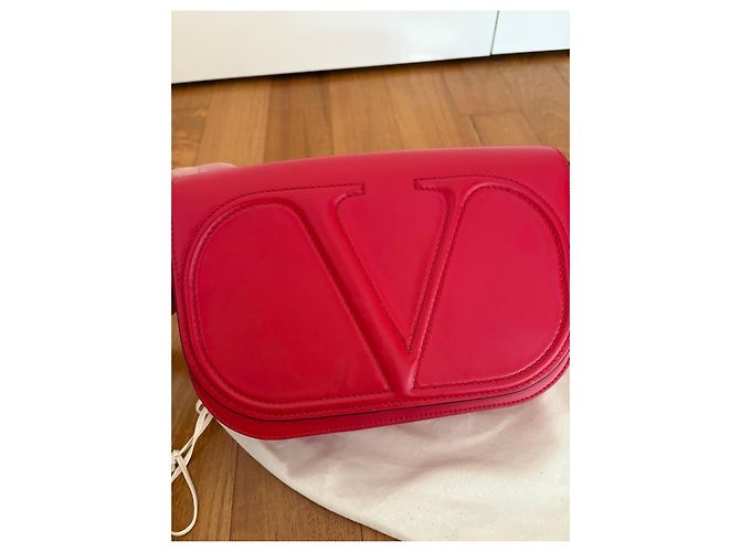 Valentino Garavani Borsa a spalla VLogo Pelle Rossa Rosso - vista 9
