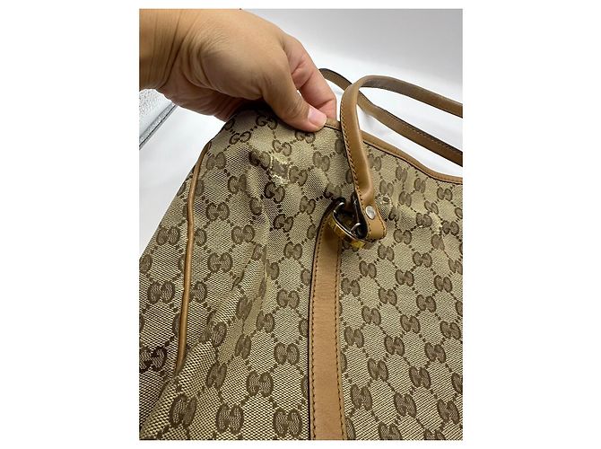 Gucci GG Monogramm Canvas Shopper Braun Beige - Ansicht 19