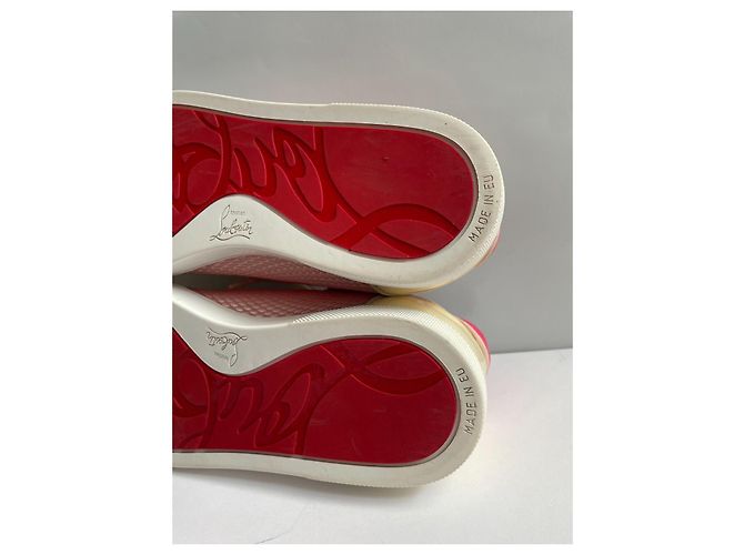 Christian Louboutin Sneakers con Borchie Rosa Bianco - vista 10