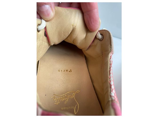Christian Louboutin Sneakers con Borchie Rosa Bianco - vista 13