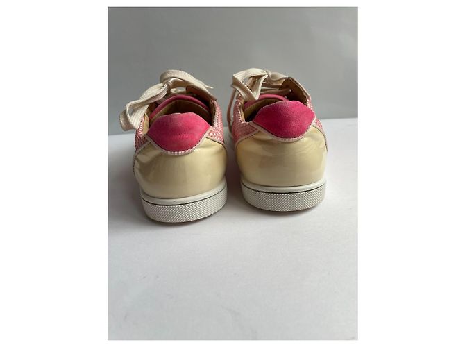 Christian Louboutin Sneakers con Borchie Rosa Bianco - vista 7