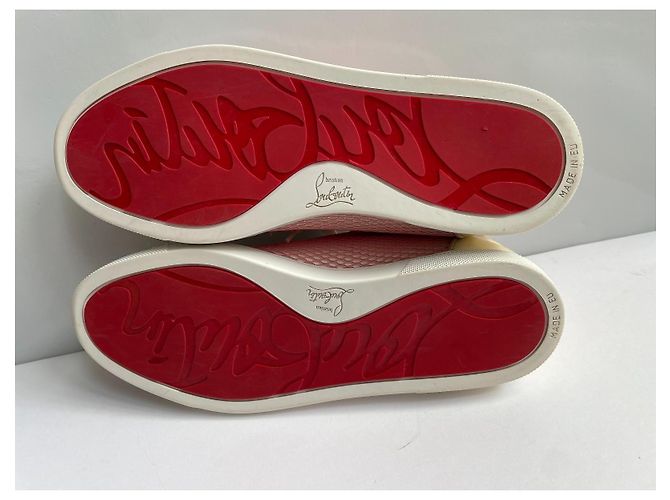 Christian Louboutin Sneakers con Borchie Rosa Bianco - vista 9