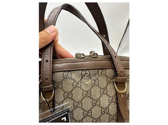 Borsa Gucci Dome in tela monogramma GG Marrone Beige - vista 6