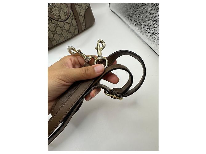 Borsa Gucci Dome in tela monogramma GG Marrone Beige - vista 8