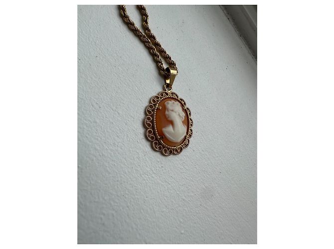 Autre Marque Pingente de Camafeu em Ouro 18K Bege Dourado - vista 2