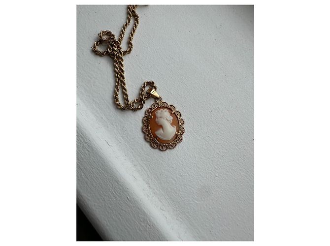 Autre Marque Pingente de Camafeu em Ouro 18K Bege Dourado - vista 4