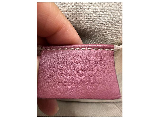 Gucci Borsa Camera GG Supreme Bee Marrone Rosa Beige - vista 10