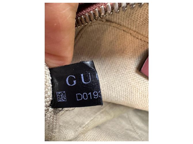 Gucci Borsa Camera GG Supreme Bee Marrone Rosa Beige - vista 12