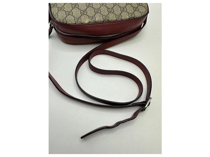 Gucci Borsa Camera GG Supreme Bee Marrone Rosa Beige - vista 8