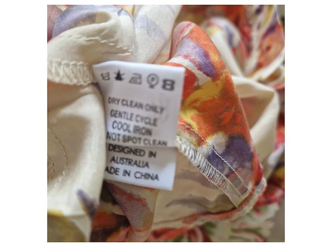 Zimmermann Playsuit de seda com estampa floral Vermelho Verde Laranja Cru Roxo - vista 7