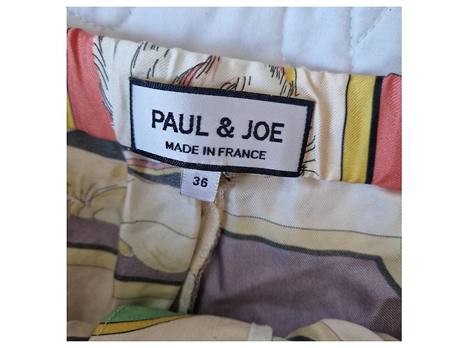 Paul & Joe Pantalones de seda Animal Parade Castaño Rosa Blanco Beige Verde Púrpura - vista 2
