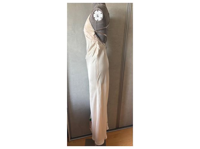 Paco Rabanne langes Seidenkleid mit Metalldetails Mehrfarben Beige - Ansicht 10
