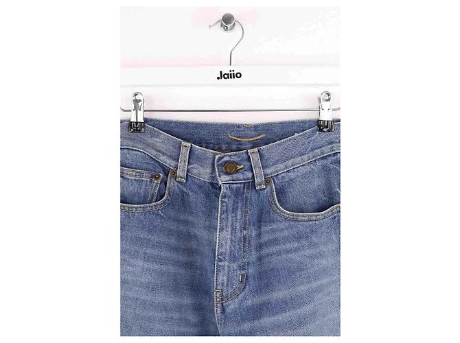Autre Marque Jeans Wide Leg Saint Laurent Azul Algodão - vista 2