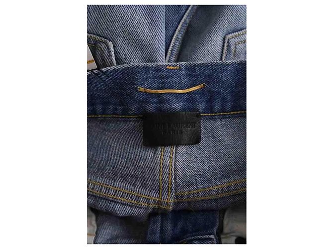 Autre Marque Jeans Wide Leg Saint Laurent Azul Algodão - vista 5