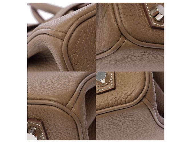 Hermès Borsa HERMES Birkin 25 in Pelle Étoupe - 104002 Taupe - vista 12