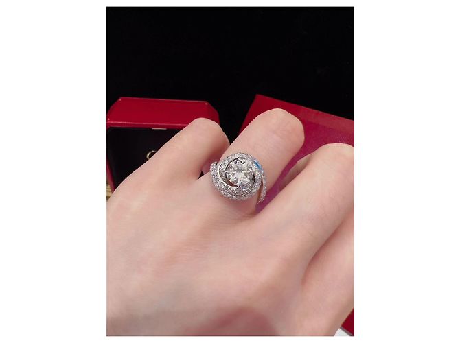 Anello Cartier con Diamante in Platino 1.08 ct - vista 8