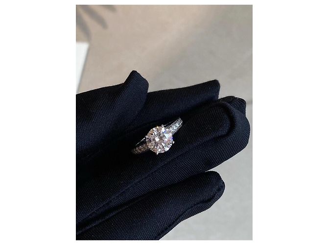 Anello Cartier con Diamante in Platino Taglia 51 - vista 5