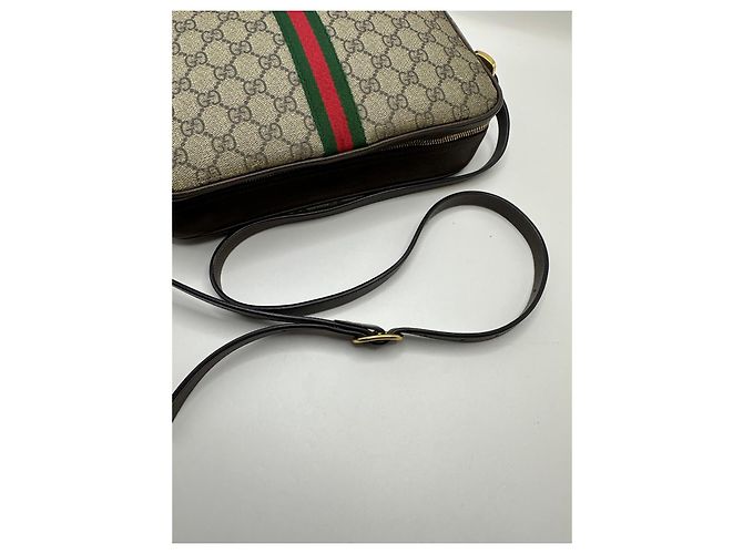 Gucci Ophidia GG Supreme Borsa a tracolla media Marrone Rosso Verde - vista 6