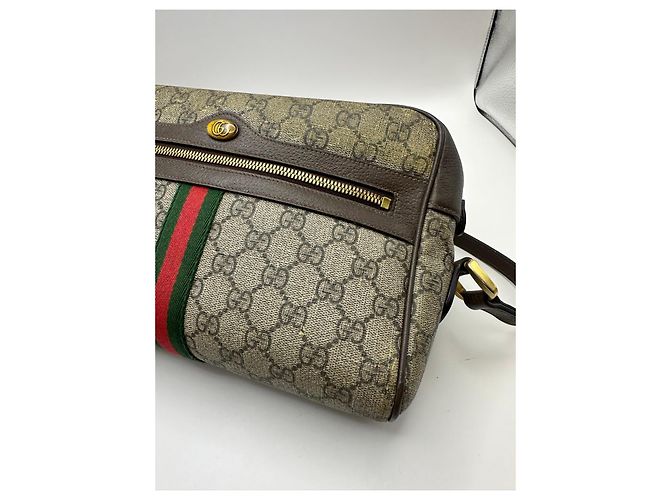Gucci Ophidia GG Supreme Borsa a tracolla media Marrone Rosso Verde - vista 8