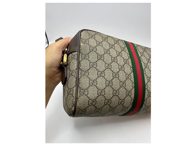 Gucci Ophidia GG Supreme Borsa a tracolla media Marrone Rosso Verde - vista 9