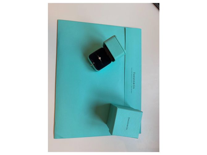 Tiffany & Co. Solitär-Diamantring aus Platin 0.38ct Silber - Ansicht 6
