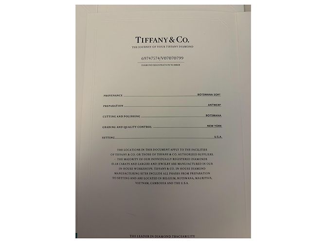 Tiffany & Co. Solitär-Diamantring aus Platin 0.38ct Silber - Ansicht 8