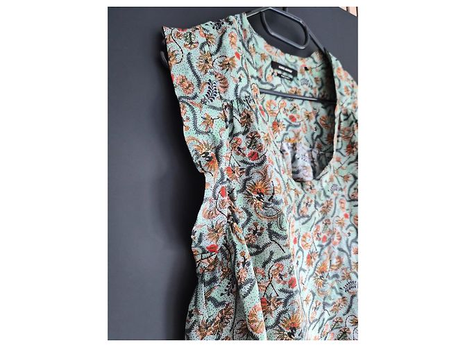 Isabel Marant Top de seda estampado Multicolor Verde - vista 3