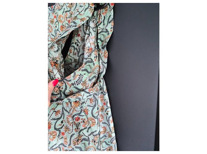 Isabel Marant Top de seda estampado Multicolor Verde - vista 8