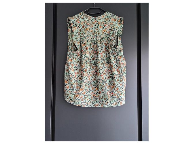Isabel Marant Top de seda estampado Multicolor Verde - vista 9