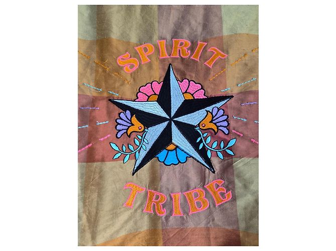 Autre Marque Monoki by Diane Goldstein Karierte Kimono-Jacke Pink Beige Orange Gelb - Ansicht 7