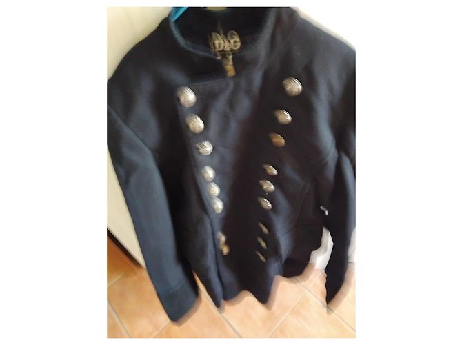 Dolce & Gabbana D&G Blue Double-Breasted Gold Button Blazer Black - view 2
