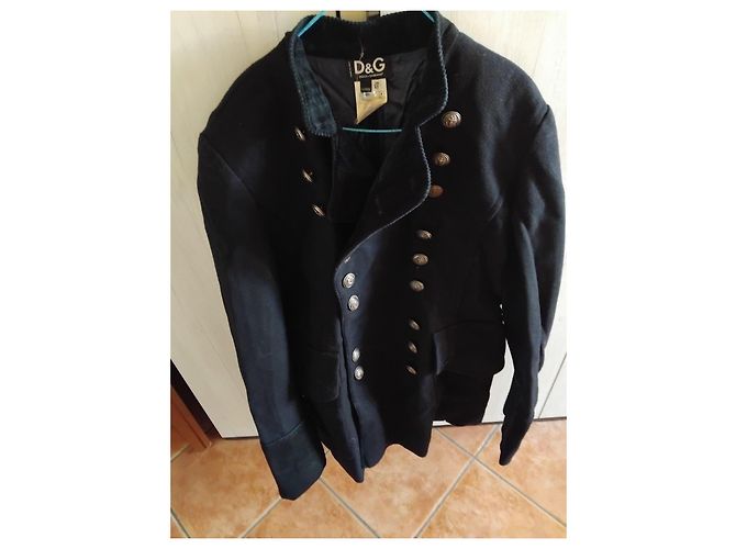 Giacca Dolce & Gabbana D&G Blu Doppio Petto Bottoni Dorati Nero - vista 5