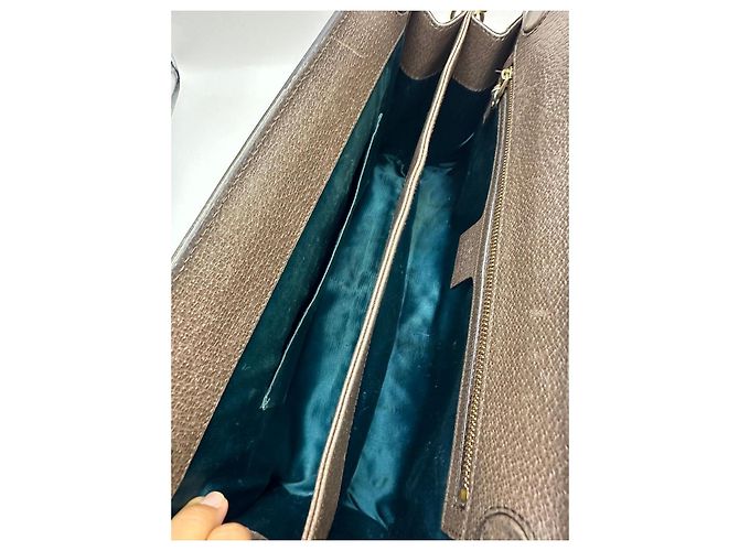 Gucci Ophidia GG Supreme Portafoglio a Catena Marrone Rosso Beige Verde - vista 13