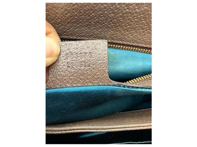 Gucci Ophidia GG Supreme Portafoglio a Catena Marrone Rosso Beige Verde - vista 17