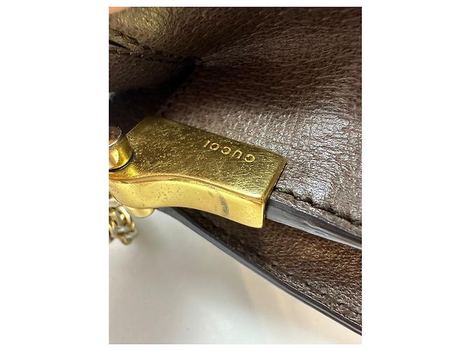 Gucci Ophidia GG Supreme Portafoglio a Catena Marrone Rosso Beige Verde - vista 5