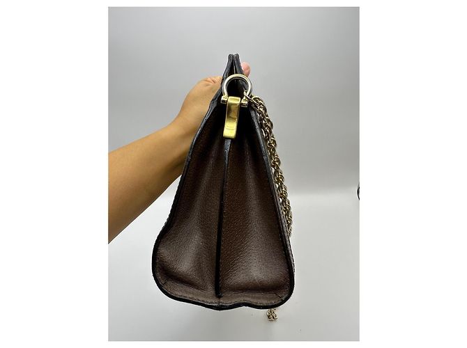 Gucci Ophidia GG Supreme Portafoglio a Catena Marrone Rosso Beige Verde - vista 7
