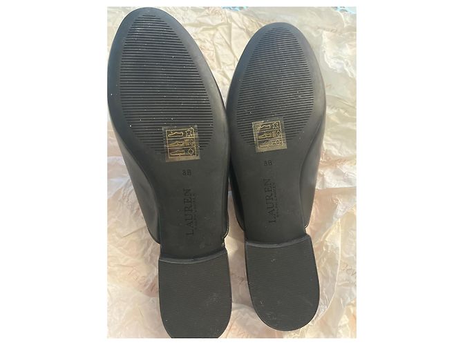 Autre Marque Mules Lauren Ralph Lauren in pelle nera con logo Nero - vista 4