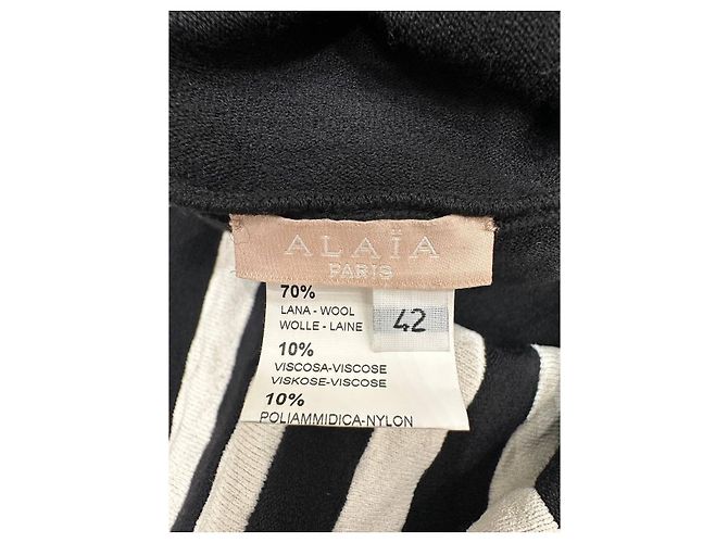 Alaïa Midi-Kleid aus schwarzem Ajour-Strick Sz.42 gebraucht - Ansicht 5