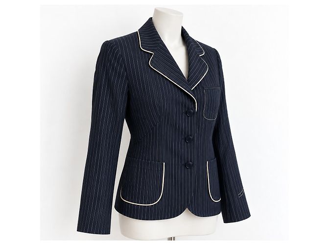 Autre Marque Day Birger et Mikkelsen Blazer de lino a rayas Negro Crudo - vista 2