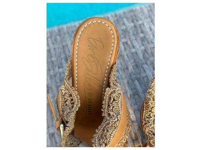 Le Silla Sandali con zeppa in pelle e crochet Marrone - vista 8