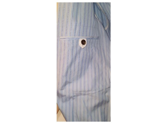 Hermès Veste rayée bleue et blanche - vue 10