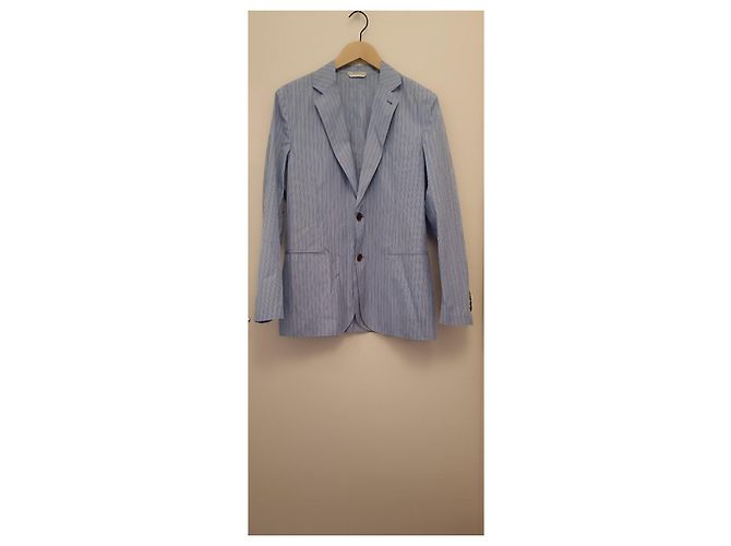 Hermès Veste rayée bleue et blanche - vue 2