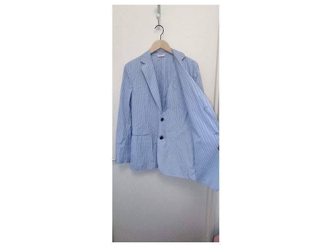 Hermès Veste rayée bleue et blanche - vue 5