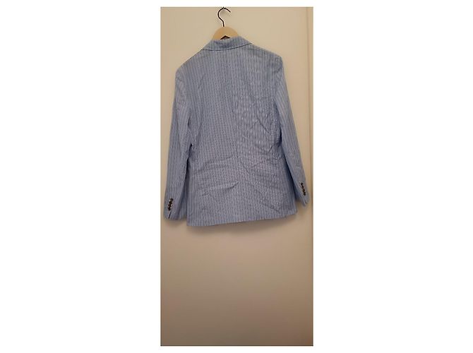 Hermès Veste rayée bleue et blanche - vue 6