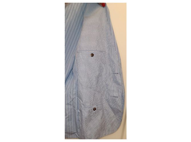 Hermès Veste rayée bleue et blanche - vue 9