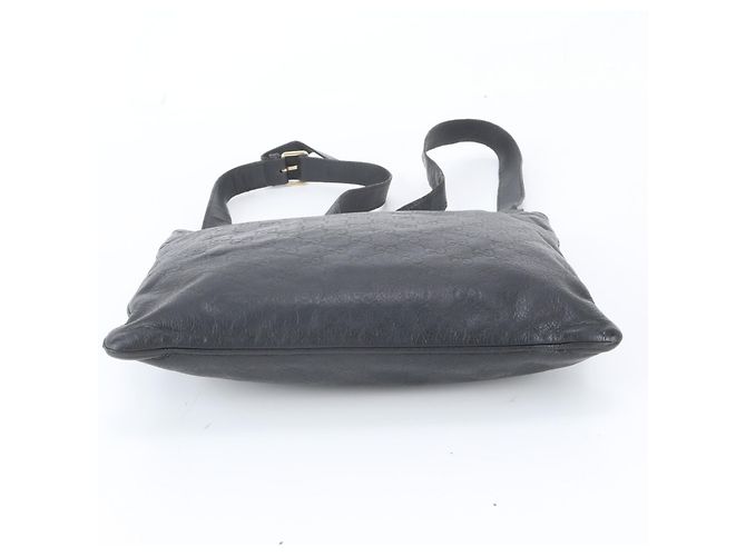 Bolsa de Ombro em Couro Gucci Guccissima Preto - vista 6