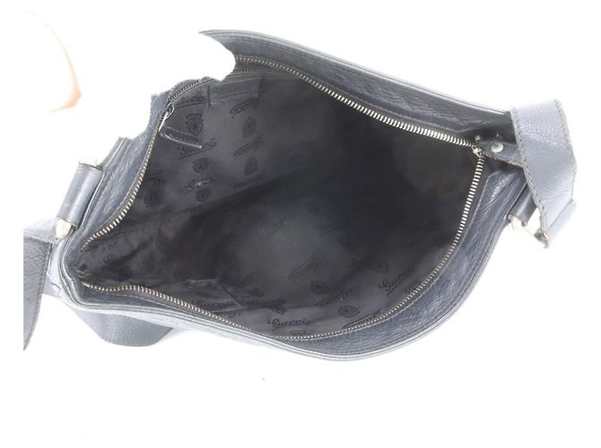 Bolsa de Ombro em Couro Gucci Guccissima Preto - vista 7