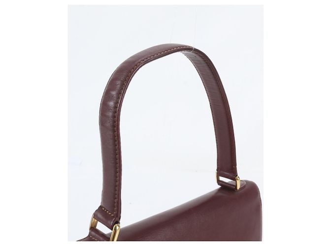 Bolso de mano de cuero Cartier Must Line Burdeos - vista 2